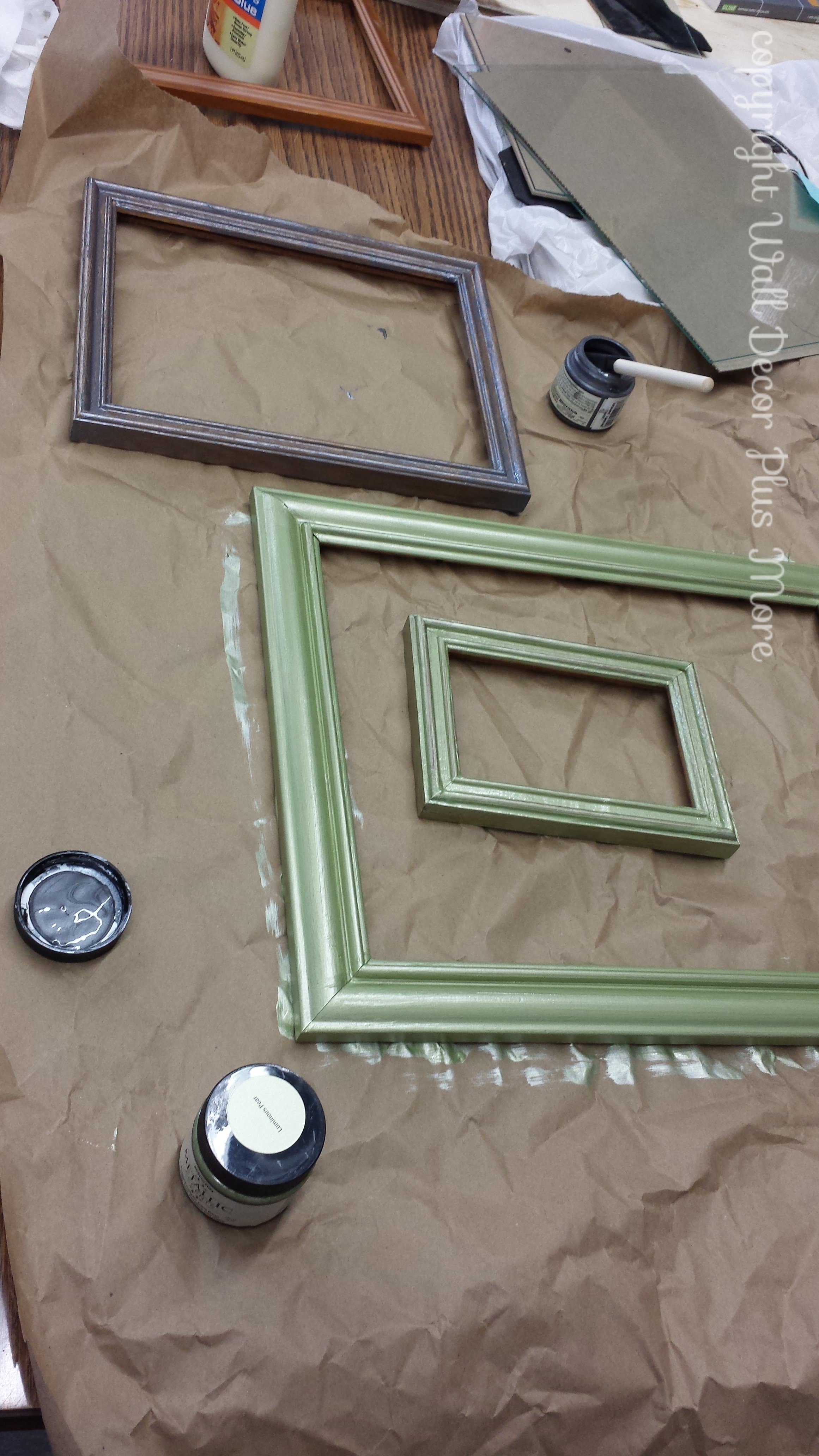 Painting Photo frames to make Floating Glass Frames