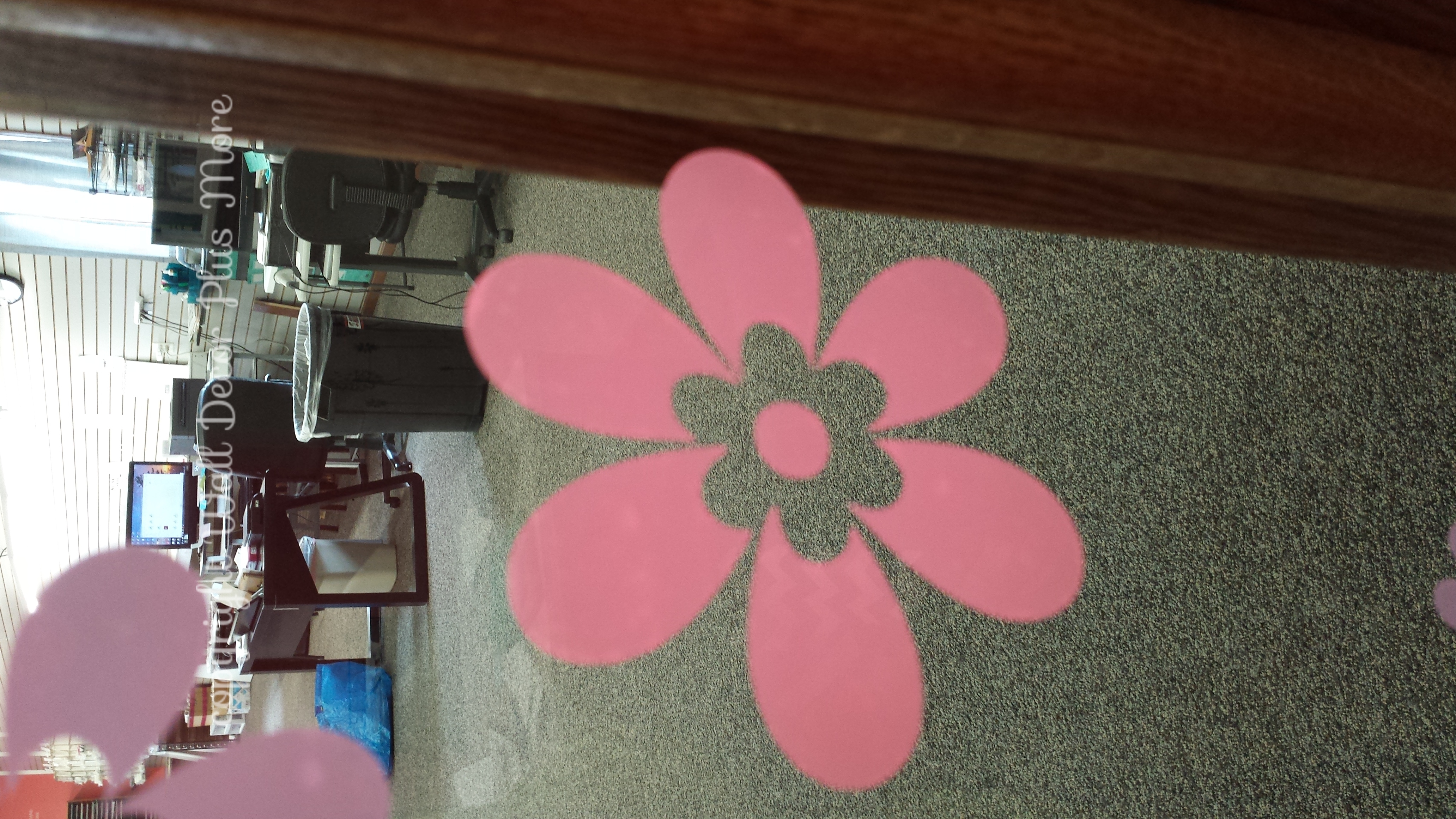 Soft Pink Flower Wall Decals Vinyl Sticker on Glass