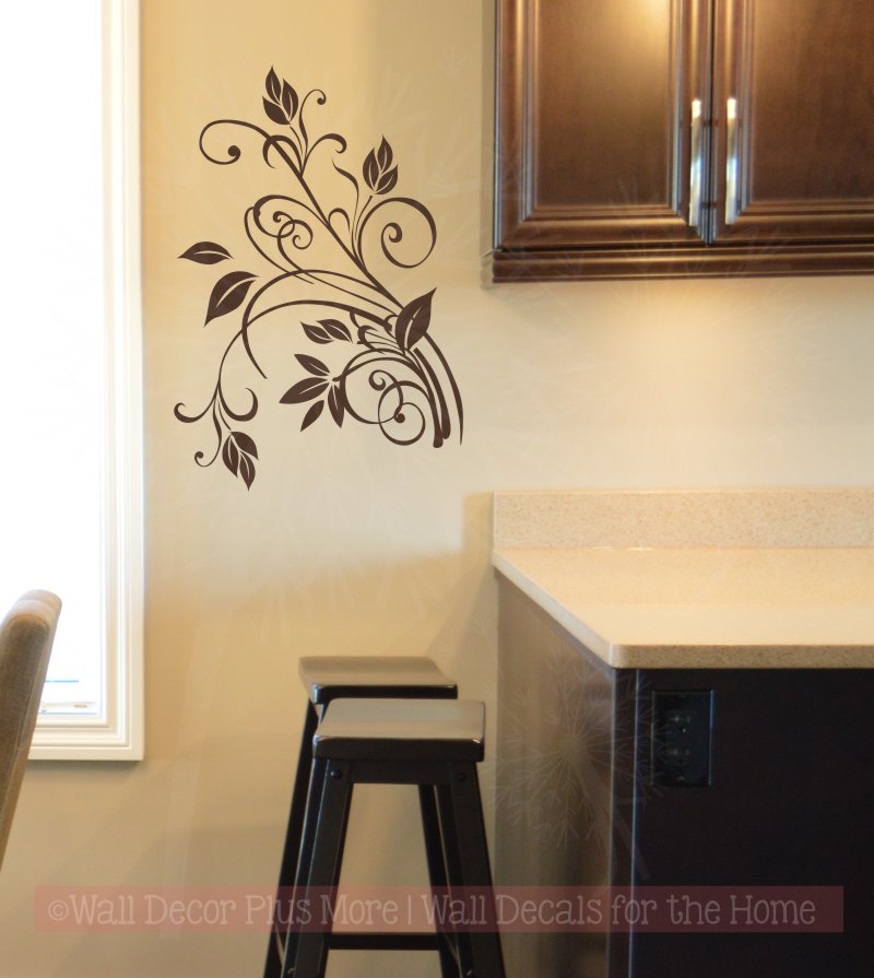 Floral2 Wall Decal Sticker adds warmth to this otherwise blank area of the Kitchen