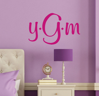 Personalized Monogram Wall Decal Sticker in Girls Room Hot Pink