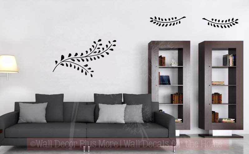 WD1040 Laurel Leaf Branches set of 3 Wall Decal Stickers