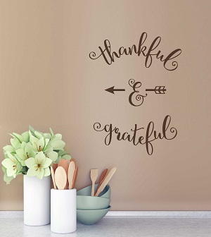 Thankful & Grateful Wall Decal Sticker