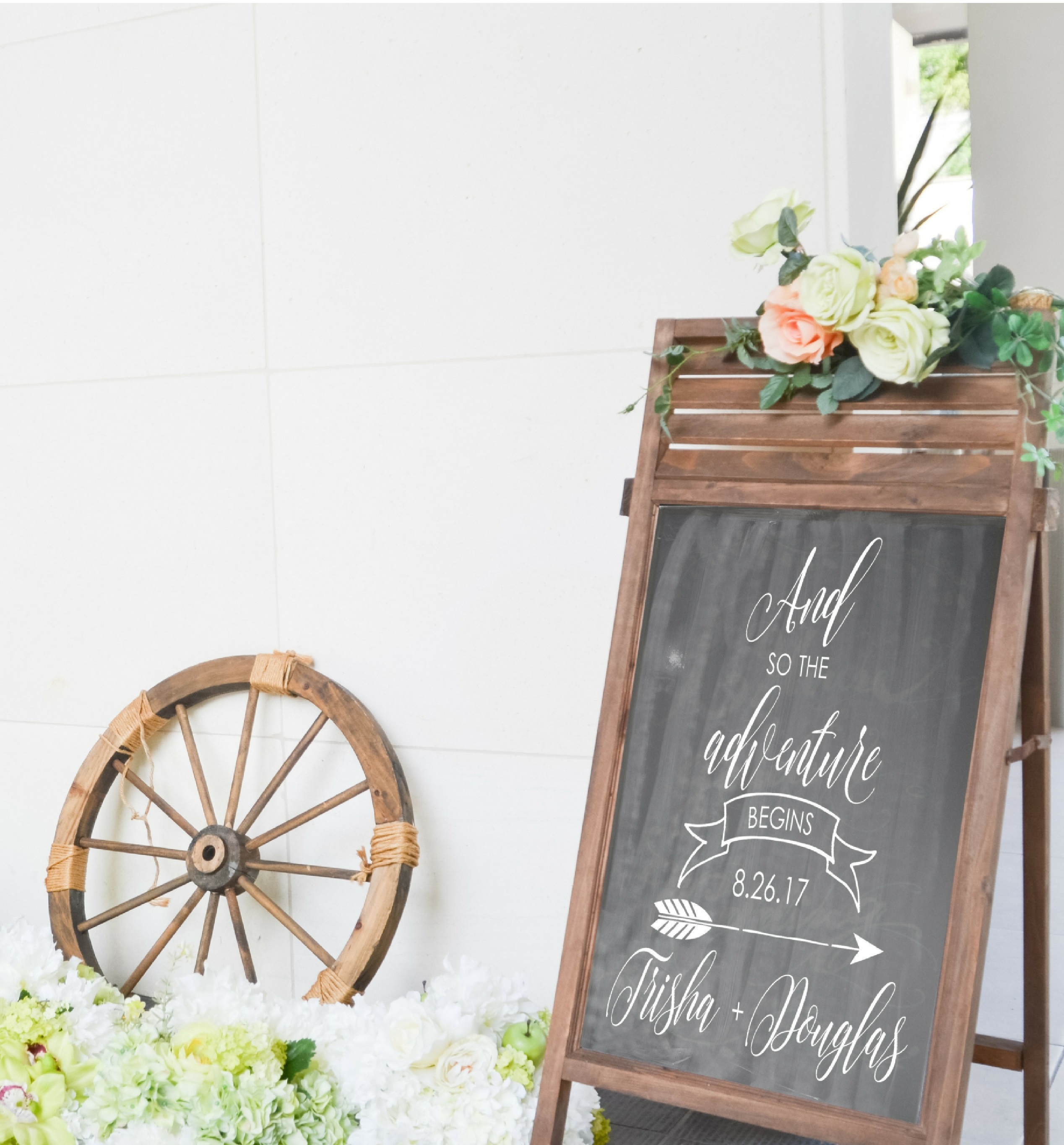 WD898 Personalized Wedding Welcome Sign And So The Adventure Begins