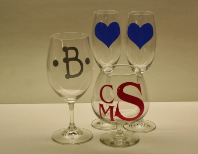 Wedding decals for glasses