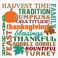 WM007 Fall Thanksgiving Harvest Printed Wall Decal