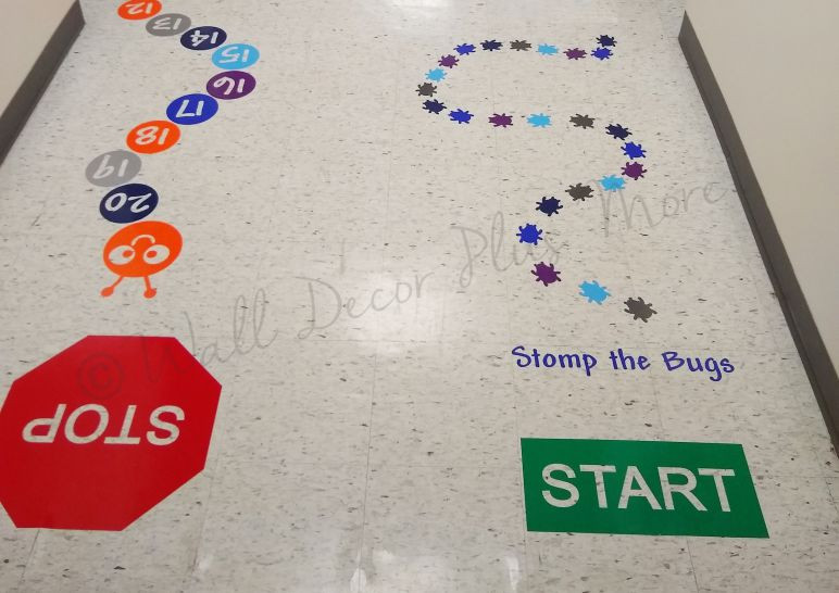 Sensory path installed in preschool hallway