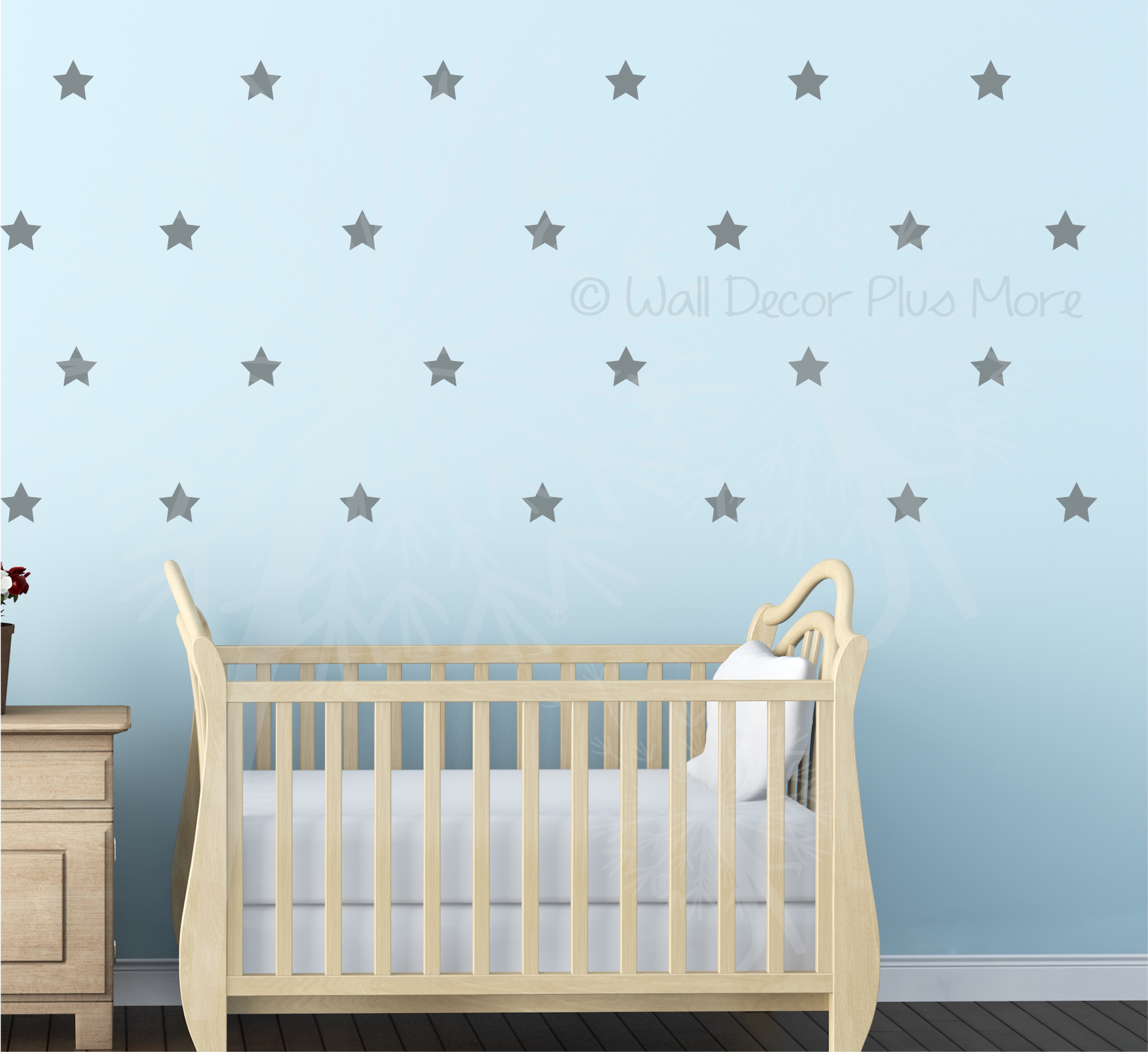 2 inch Star Vinyl Wall Sticker Shapes over 40 colors available Peel n Stick