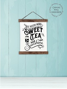 Wood & Canvas Wall Hanging Sweet Tea Sunshine Wall Art Sign