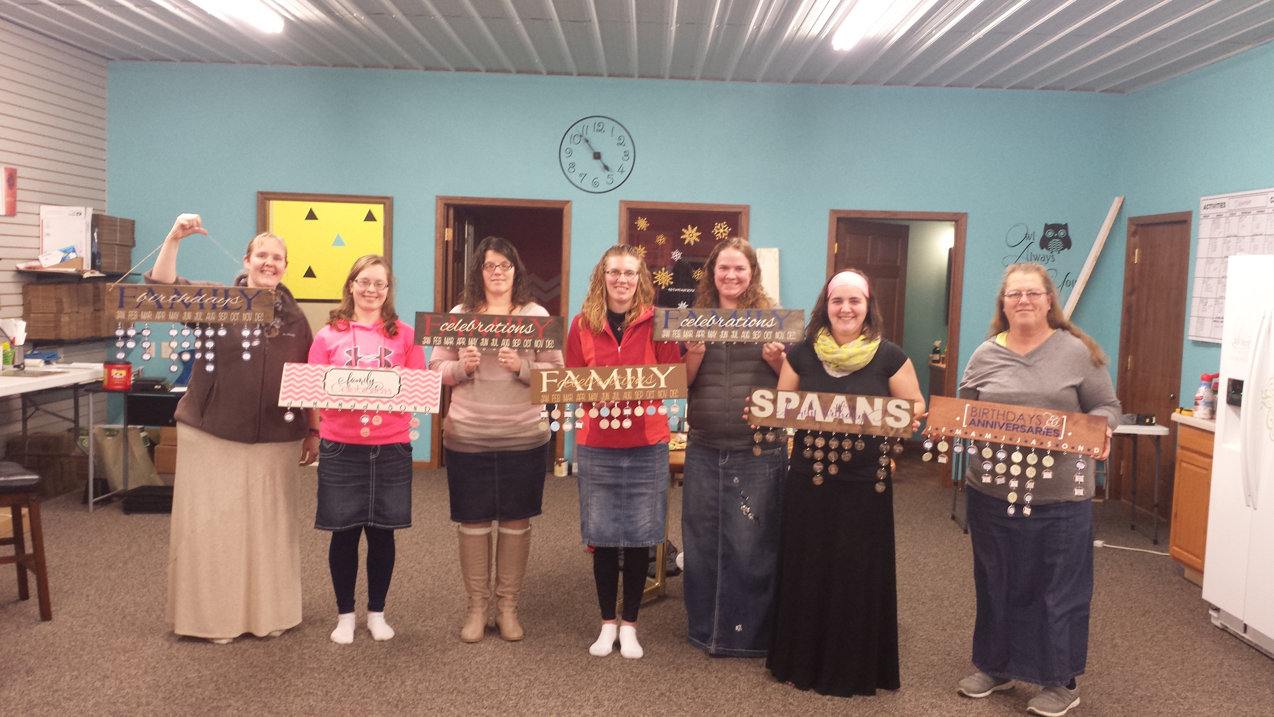 Showing off completed Family Birthday Boards family-celebration-diy-board-craft-night-event-25-.jpg