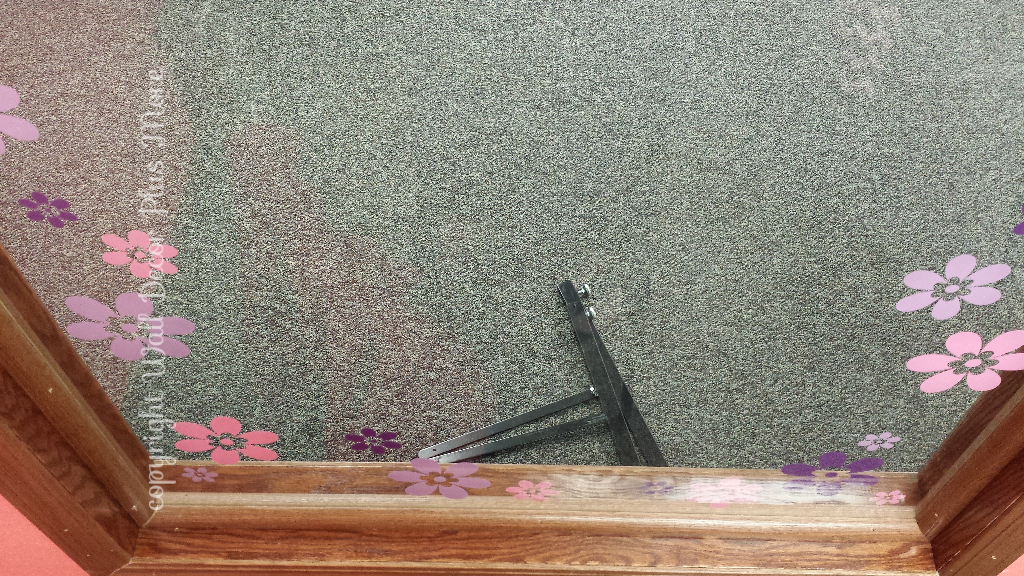 applying wall decals to glass which side floral office window