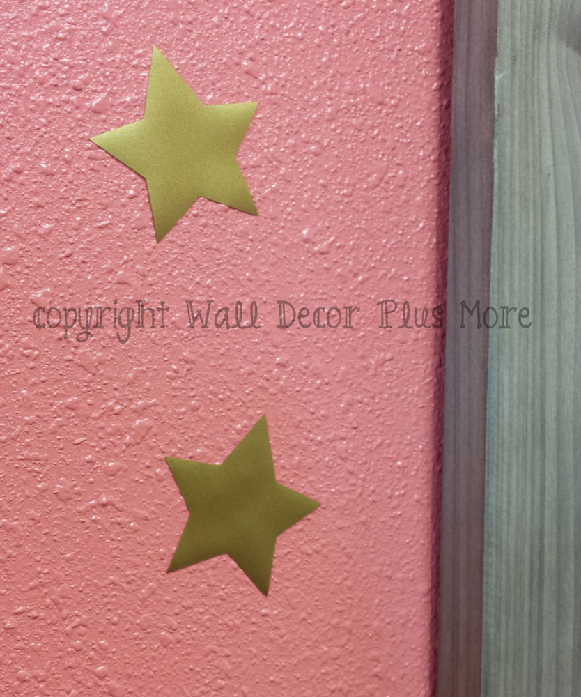 Gold Star Wall Sticker Shape on textured walls