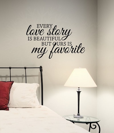 Every Love Story Is Beautiful...Bedroom Wall Words Wall Sticker Decals