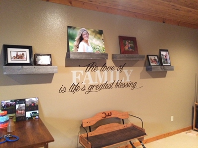 Home Decor with a custom wall decal.