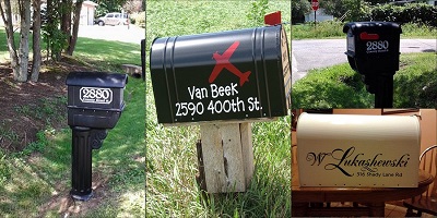 We have deozens of designs options to choose from when picking a mailbox decal. 