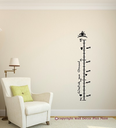 Personalized Princess Growth Chart Vinyl Wall Stickers Decals