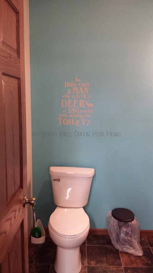 Man Deer Wall Decal Quote Letters Missing Toilet Bathroom Vinyl Sticker