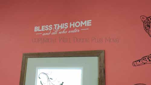 Bless this Home Wall Decal Lettering above doorway Vinyl Stickers