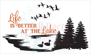 Life Better at Lake Wall Decals for Camper RV Decor Summer Quotes