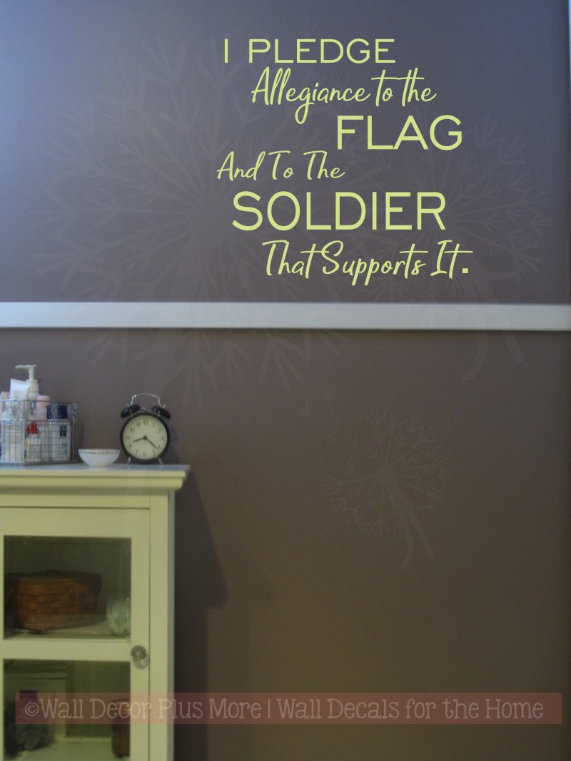 I Pledge Allegiance Military Vinyl Letters Decals Wall Sticker Quote