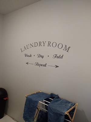 Laundry Room Wash Dry Fold Repeat Vinyl Lettering Decals Wall Decor