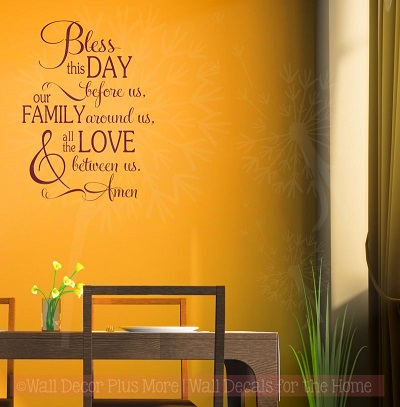Bless This Day Family Love Kitchen Wall Decals Vinyl Lettering Stickers
