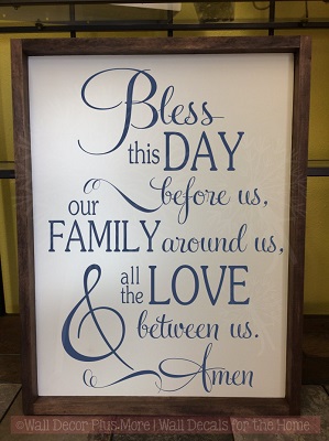 Bless This Day Family Love Kitchen Wall Decals Vinyl Lettering Stickers