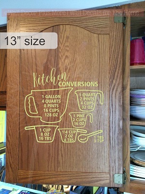 Kitchen Conversion Chart Kitchen Wall Stickers Vinyl Decals Home Decor