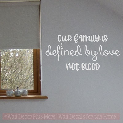 Family Defined By Love Adoption Wall Quotes Vinyl Wall Decal Words