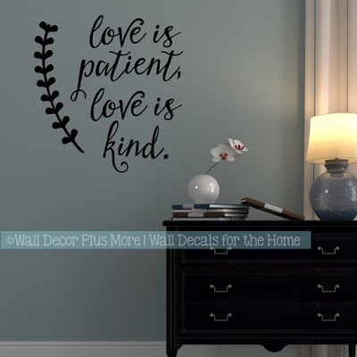Great Love Wall Quotes Love Is Patient Kind Vinyl Art Decal Stickers