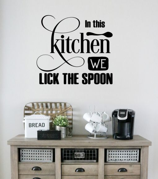 Kitchen Family Wall Art Decor Sticker Decal We Lick the Spoon
