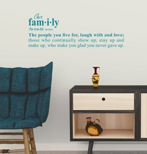 Wall Decor Sticker Family Decal Definition Teal