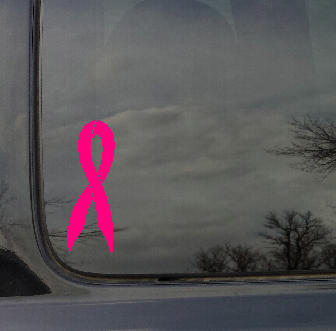 Breast Cancer Awareness Car Decal Sticker in Hot Pink