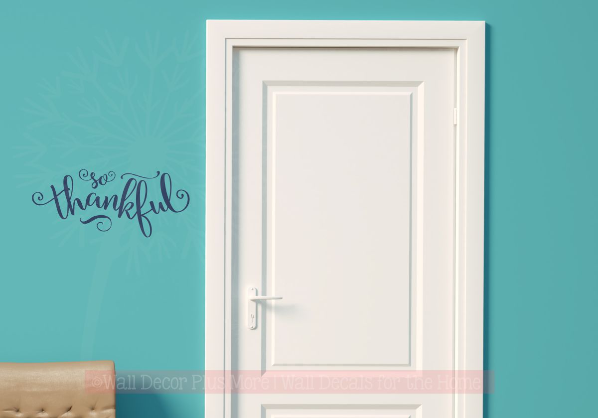 So Thankful Elegant Vinyl Wall Decals Lettering for the Home