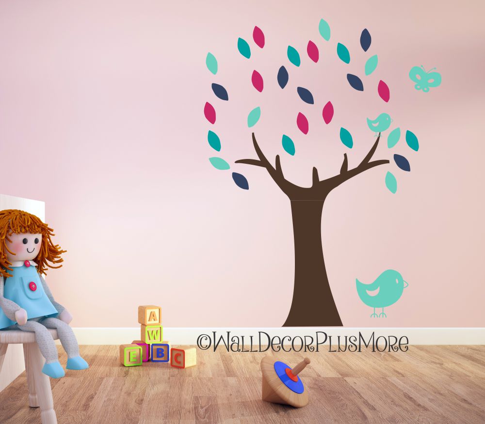 WD591 Tree with colorful leaves for playroom
