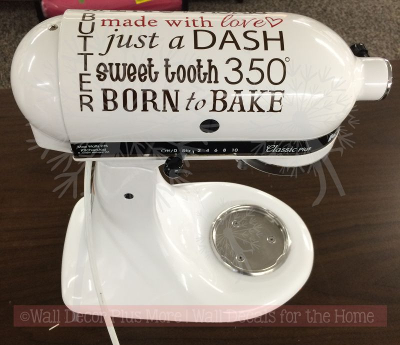 Made with Love Cooking Words Kitchen Appliance Mixer Vinyl Decals