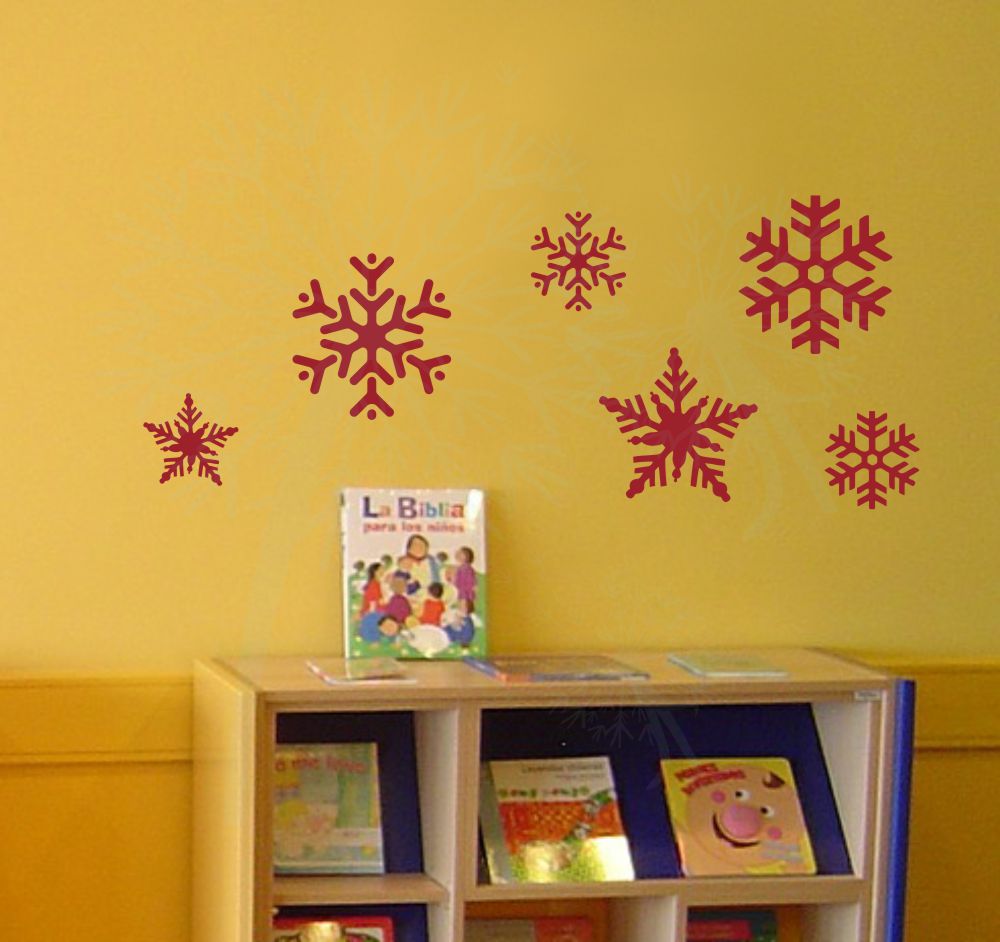 Snowflakes Winter Wall Art Decals Wall Sticker Shapes 