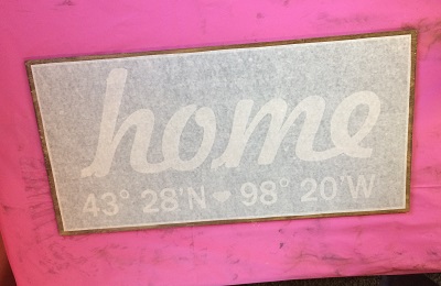 How the stencil arrives: 3 layers, 1. top transfer tape, 2. stencil decal sticker, 3. backing paper