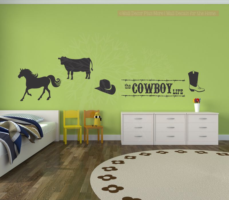 WD999 The Cowboy Cowgirl Life Western Wall Decal Stickers